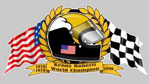 Sticker KENNY ROBERTS Sr.  : Couleur Course