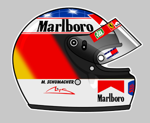 Sticker MICHAEL SCHUMACHER : Couleur Course