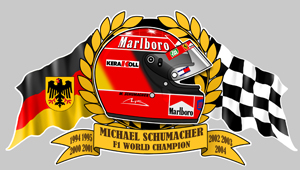 Sticker MICHAEL SCHUMACHER : Couleur Course