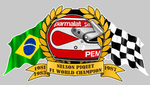 Sticker NELSON PIQUET : Couleur Course