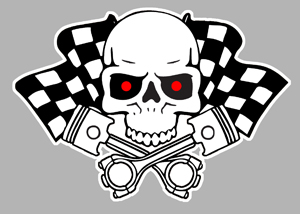 Sticker HOT ROD DRAPEAUX HA134 : Couleur Course