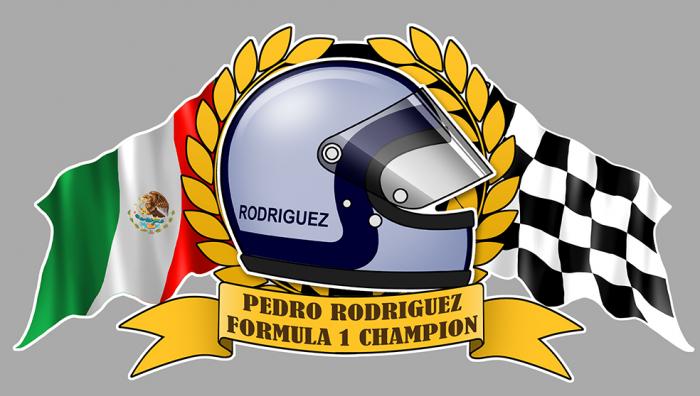 Sticker PEDRO RODRIGUEZ : Couleur Course