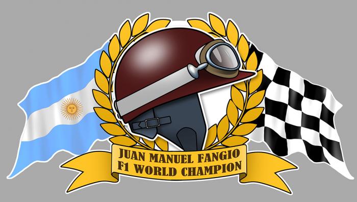 Sticker JUAN MANUEL FANGIO : Couleur Course