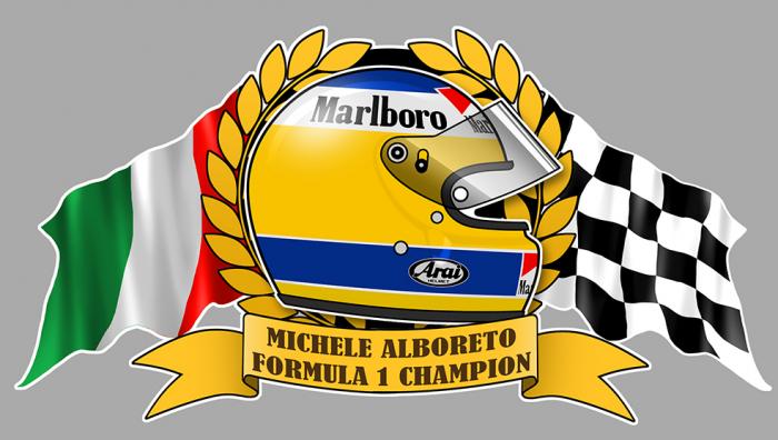 Sticker MICHELE ALBORETO : Couleur Course