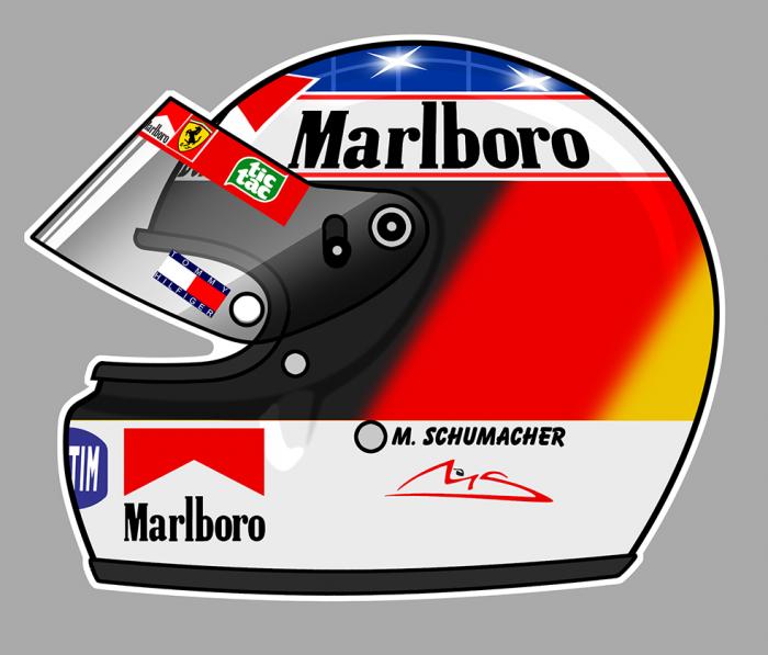 Sticker MICHAEL SCHUMACHER : Couleur Course