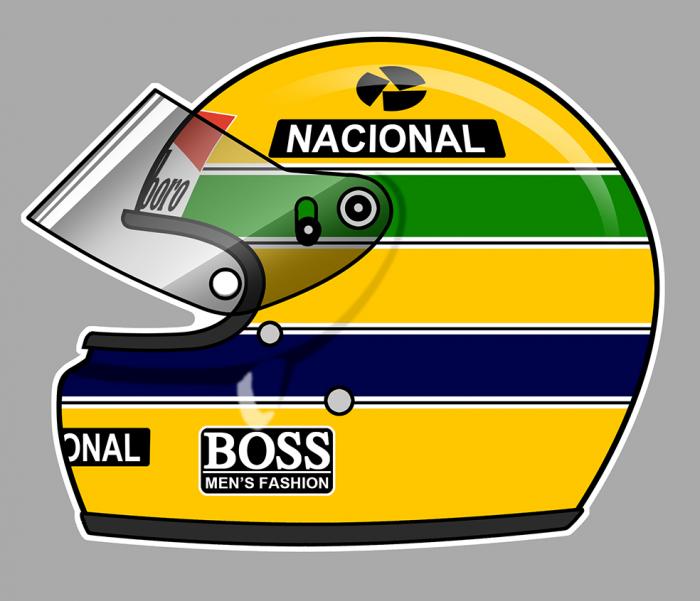 Sticker AYRTON SENNA : Couleur Course