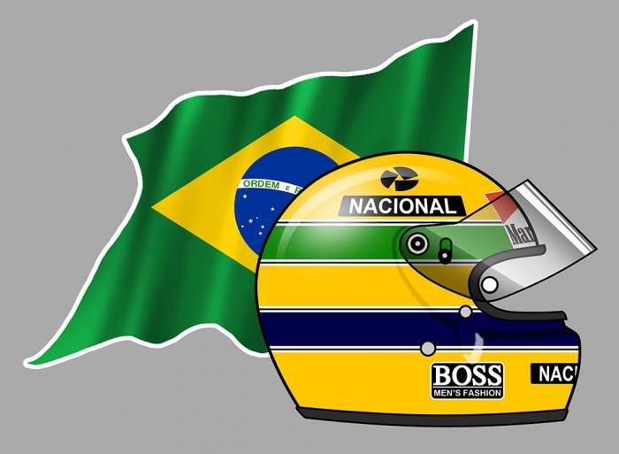 Sticker AYRTON SENNA : Couleur Course