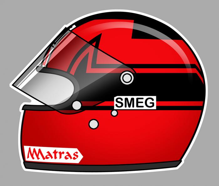 Sticker GILLES VILLENEUVE : Couleur Course