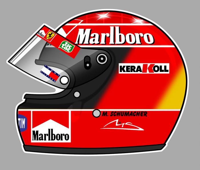 Sticker MICHAEL SCHUMACHER : Couleur Course