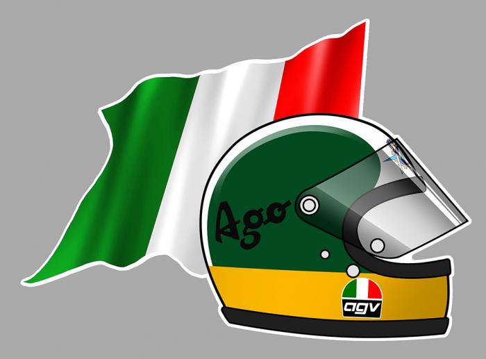 Sticker GIACOMO AGOSTINI  : Couleur Course