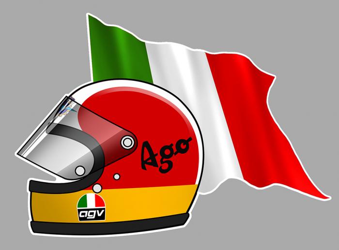 Sticker GIACOMO AGOSTINI  : Couleur Course