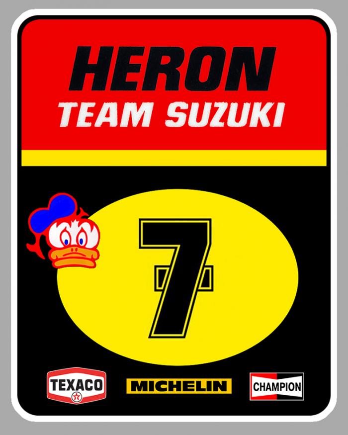 Sticker TEAM HERON SUZUKI TEXACO SHEENE : Couleur Course