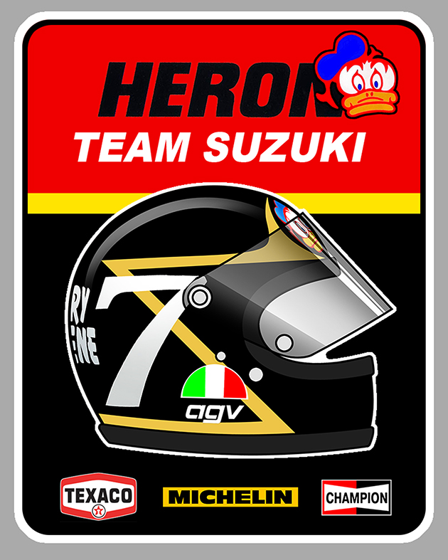 Sticker TEAM HERON SUZUKI TEXACO SHEENE : Couleur Course