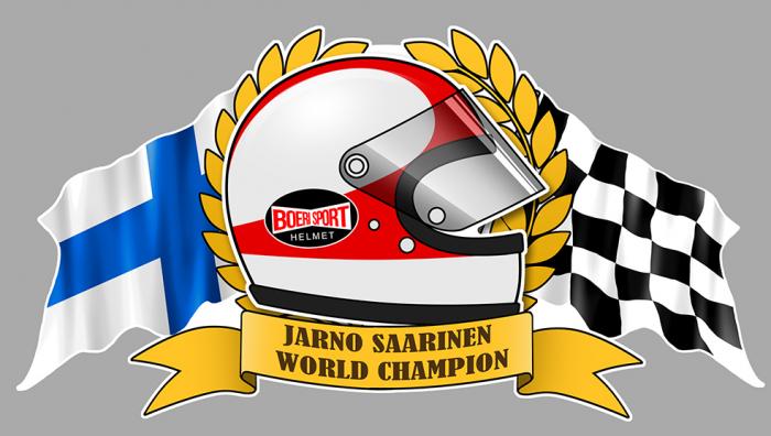 Sticker JARNO SAARINEN : Couleur Course