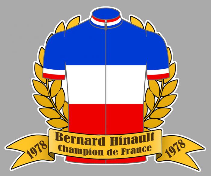 Sticker BERNARD HINAULT CHAMPION DE FRANCE 1978 : Couleur Course