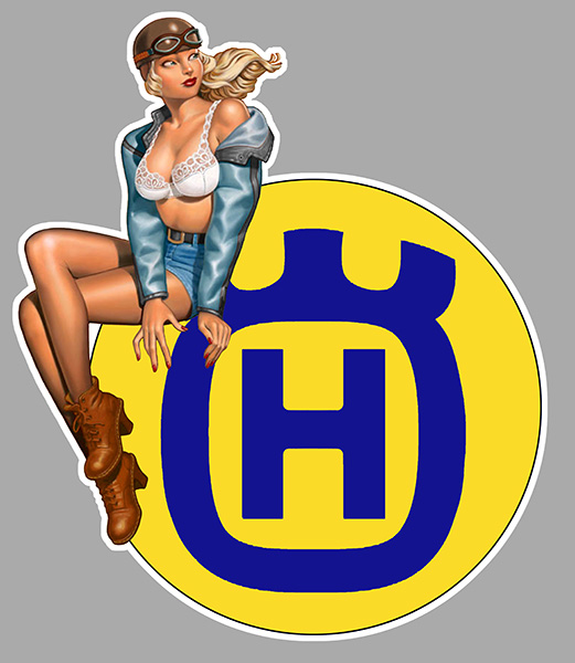 Sticker PINUP HUSQVARNA : Couleur Course