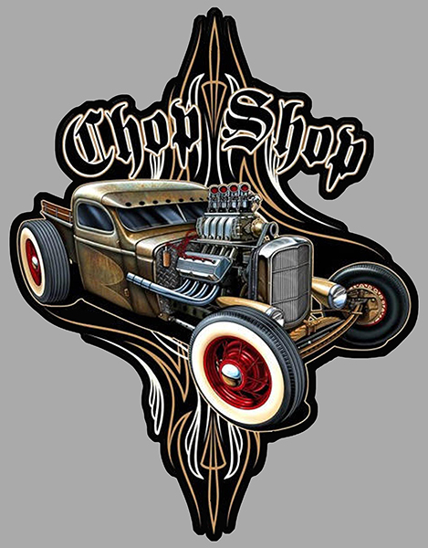 Sticker HOT ROD SHOP : Couleur Course