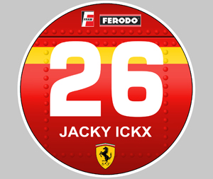 Sticker JACKY ICKX FERRARI IA004 : Couleur Course
