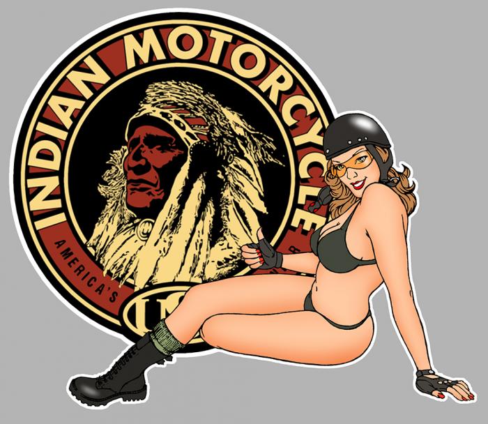 Sticker PINUP INDIAN : Couleur Course