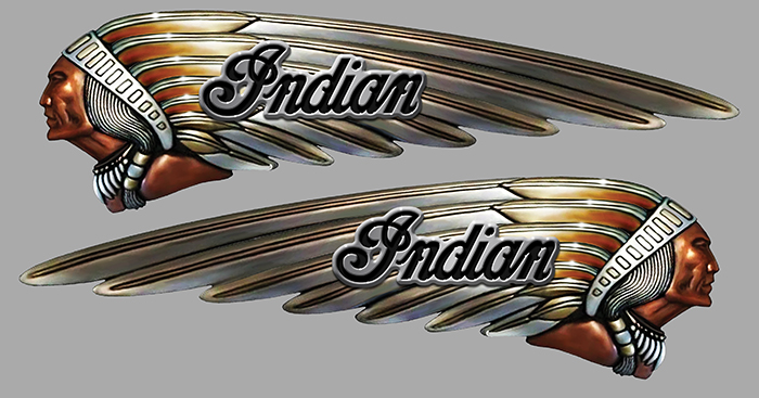 Sticker 2 X INDIAN : Couleur Course