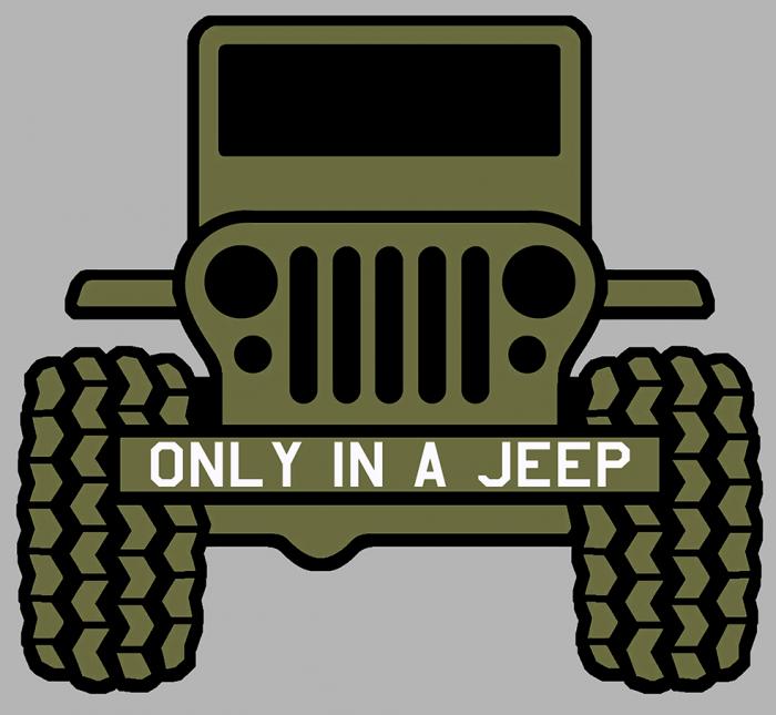 Sticker ONLY IN A JEEP : Couleur Course