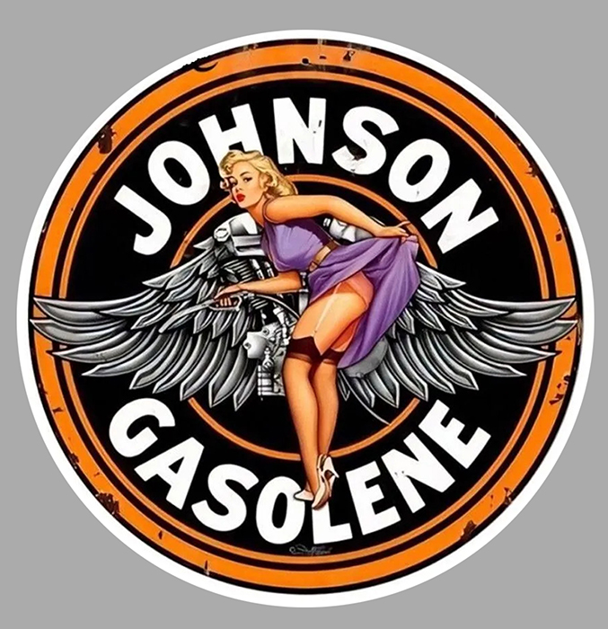 Sticker PINUP JOHNSON GASOLINE : Couleur Course