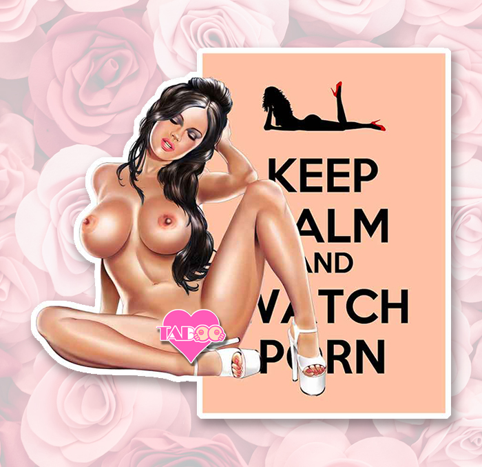 Sticker KEEP CALM AND WATCH PORN : Couleur Course