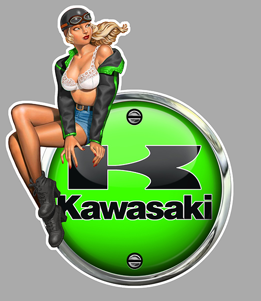 Sticker PINUP KAWASAKI : Couleur Course