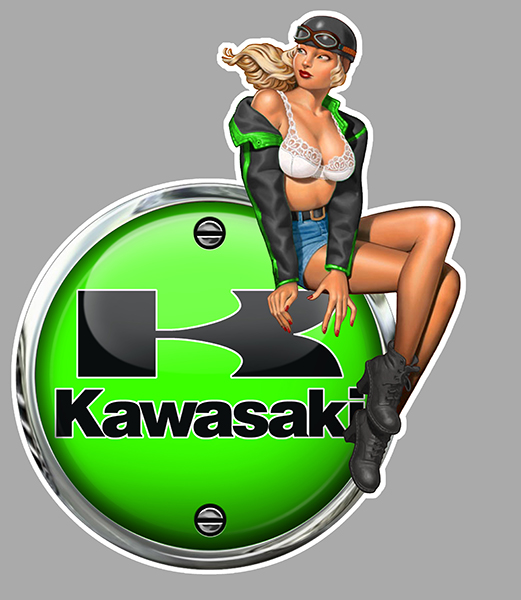 Sticker PINUP KAWASAKI : Couleur Course