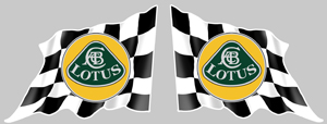 Sticker 2 X LOTUS DRAPEAUX : Couleur Course