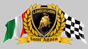 Sticker LAMBORGHINI LAURIERS LA019 : Couleur Course