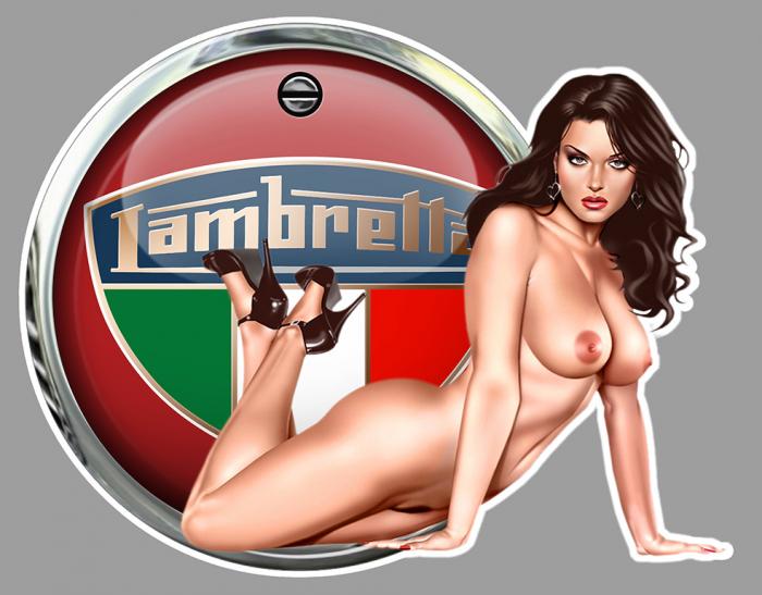 Sticker PINUP LAMBRETTA : Couleur Course