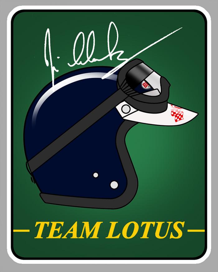 Sticker JIM CLARK LOTUS : Couleur Course