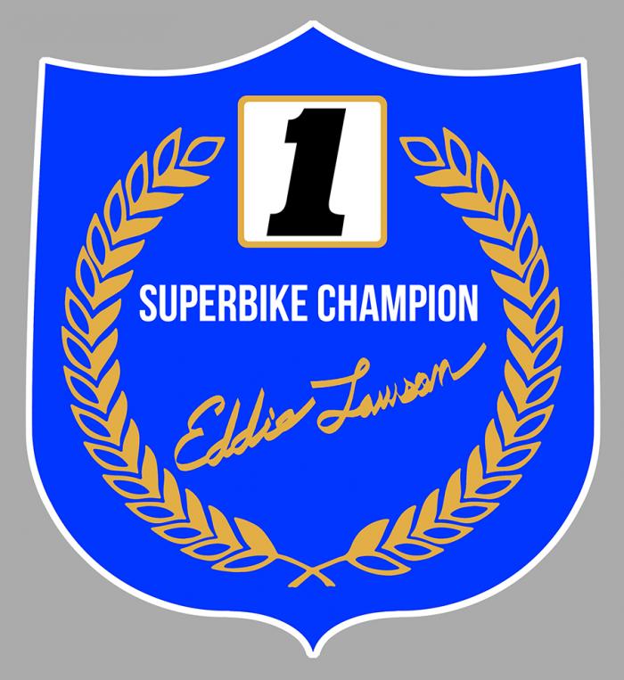 Sticker EDDIE LAWSON SUPERBIKE CHAMPION : Couleur Course