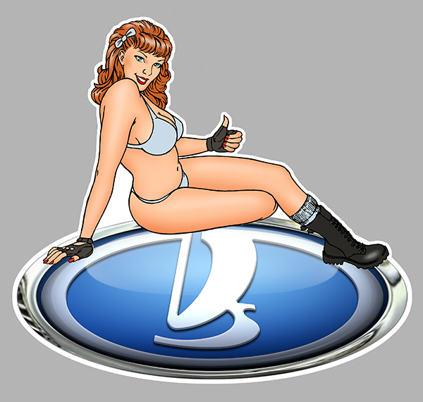 Sticker LADA PINUP : Couleur Course