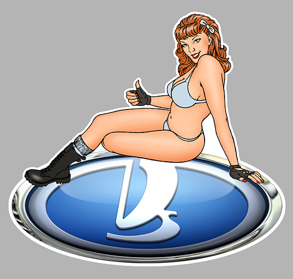 Sticker LADA PINUP : Couleur Course