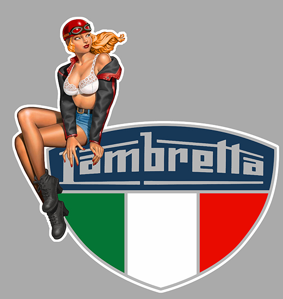 Sticker PINUP LAMBRETTA : Couleur Course