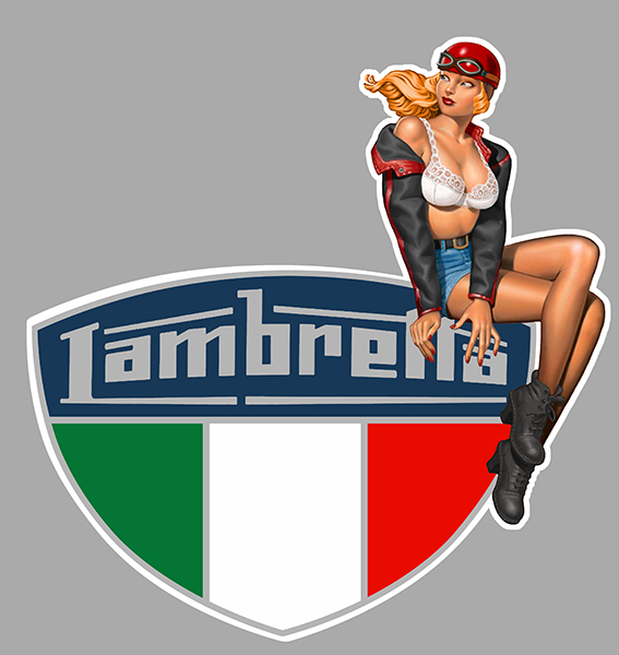 Sticker PINUP LAMBRETTA : Couleur Course