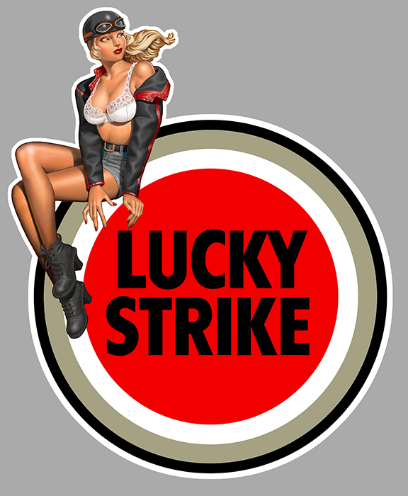 Sticker PINUP LUCKY STRIKE : Couleur Course