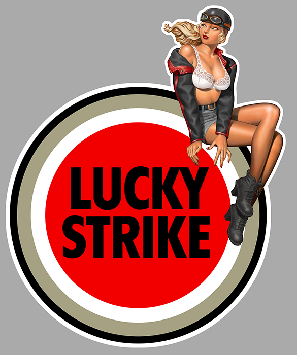 Sticker PINUP LUCKY STRIKE : Couleur Course