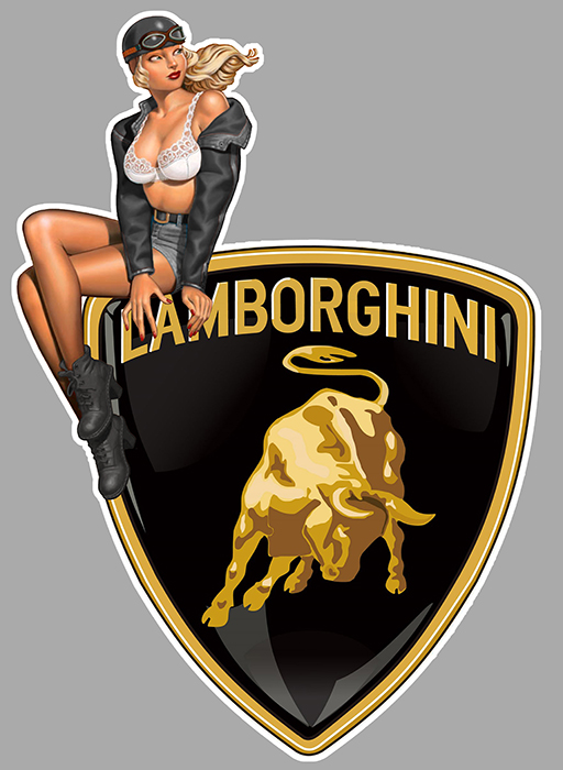 Sticker PINUP LAMBORGHINI : Couleur Course