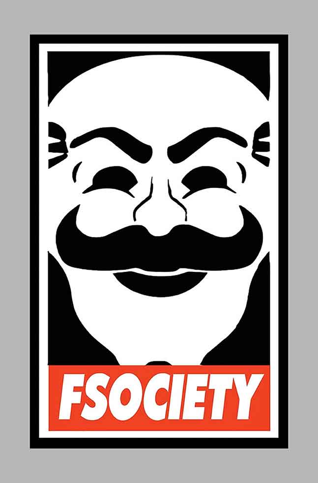 Sticker FSOCIETY MR ROBOT : Couleur Course