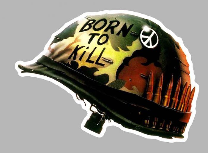 Sticker FULL METAL JACKET BORN TO KILL : Couleur Course