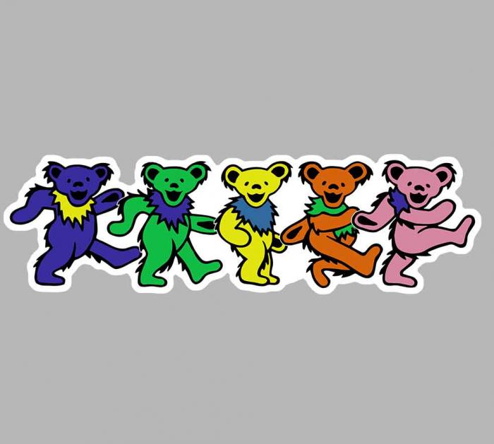 Sticker GRATEFUL DEAD DANCING BEAR : Couleur Course