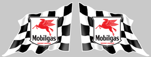 Sticker 2 X MOBILGAS DRAPEAUX : Couleur Course