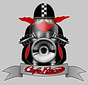 Sticker MOTARD CAFE RACER : Couleur Course