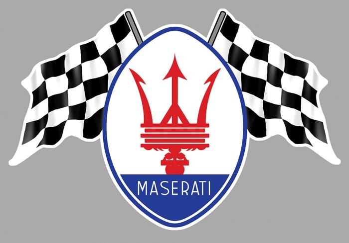 Sticker DRAPEAU DAMIERS MASERATI : Couleur Course