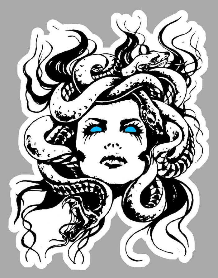 Sticker MEDUSA COMICS  : Couleur Course