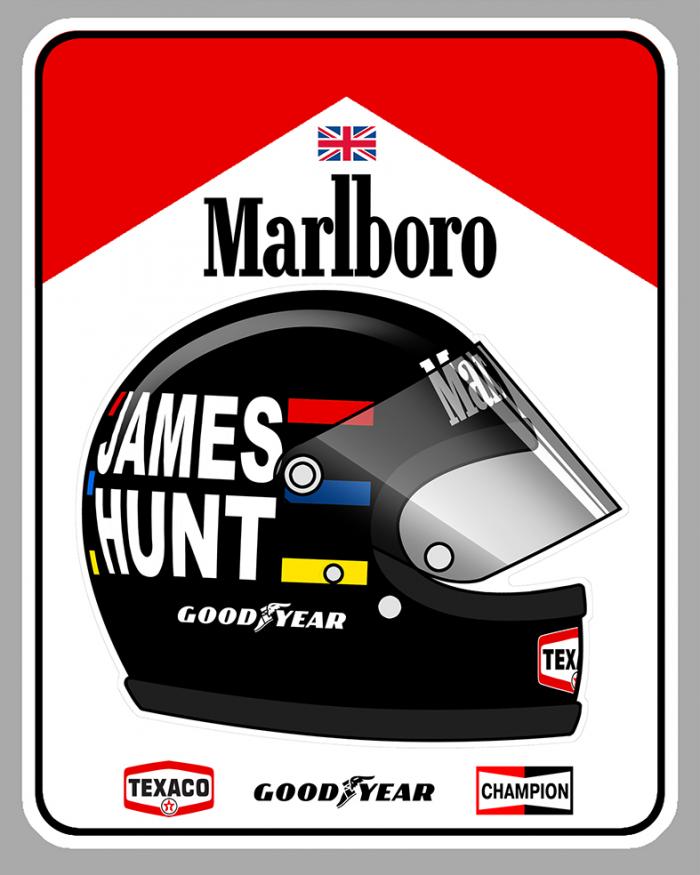 Sticker JAMES HUNT MARLBORO McLAREN : Couleur Course