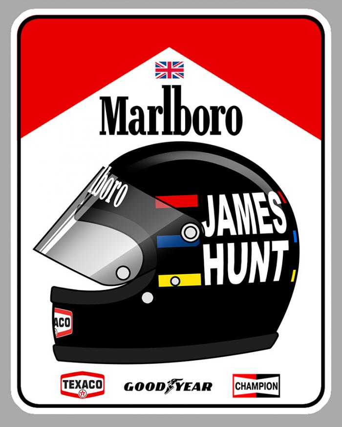 Sticker JAMES HUNT MARLBORO McLAREN : Couleur Course